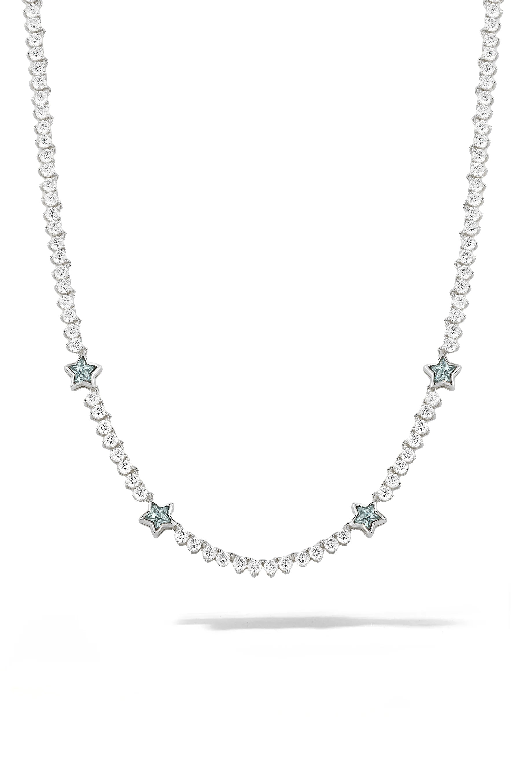 Aquamarine Star Tennis Necklace