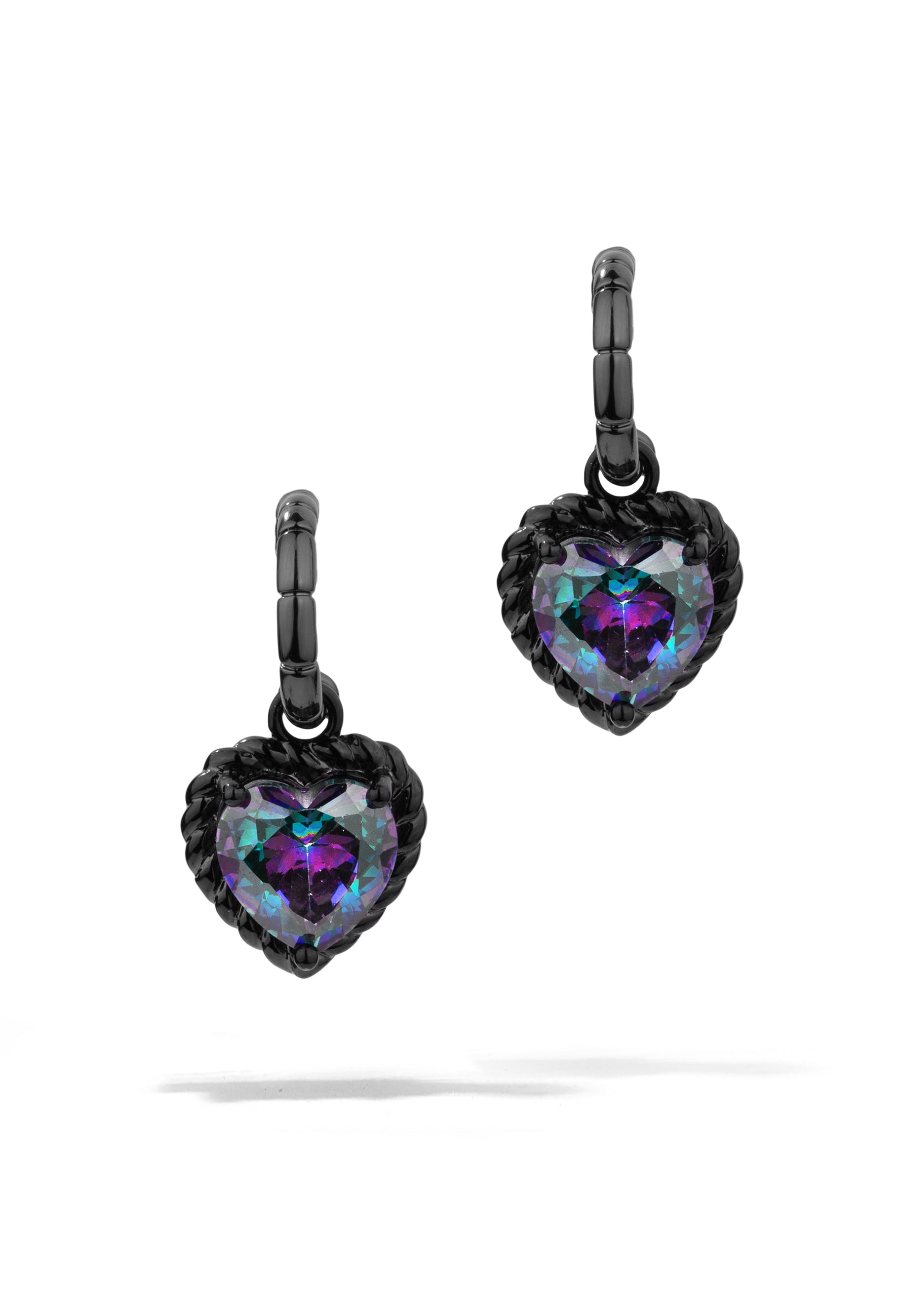 Vintage Mystic Topaz Heart Earrings