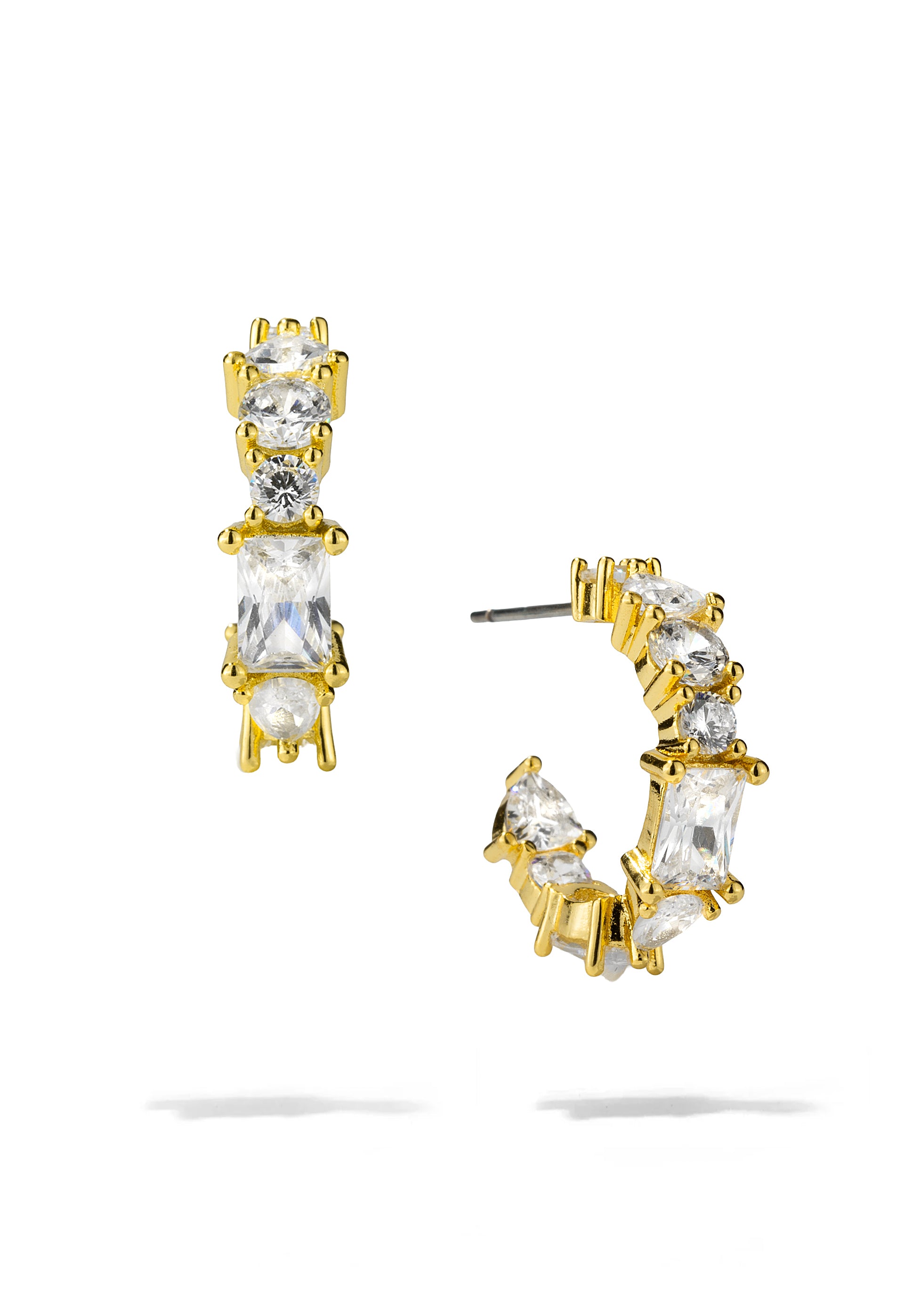 Gold Crystal Hoops