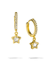 Gold Star Bezel Huggies