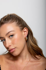 Dual Tone Double Hoop Earrings