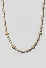 Gold White Star Tennis Necklace