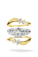 Moondust Dual Tone 3 Ring Stack