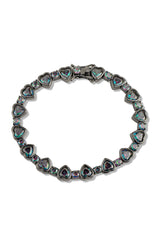 Heart Tennis Bracelet - Black Gold